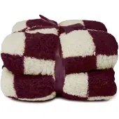 Unique living plaid check 150x200cm dove white/ dark purple