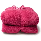 Unique living plaid teddy 150x200cm fuchsia