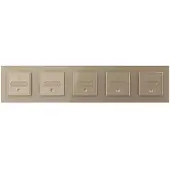 Livolo | Goud | SR+SR+SR+SR+SR | Slide-Dimmer | Wisselschakelaar |
