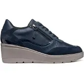 Geox Dames Ilde Sleehak Rits Sneakers Navy
