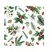 Ambiente 1 Pakje papieren lunch kerstservetten - Winter greenery white