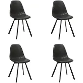 Bronx71 Industriële eetkamerstoel Logan antraciet eco-leer - Eetkamerstoelen set van 4 - stoel