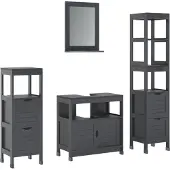 Vicco Vilda Badkamermeubelset – 4 delen Grijs