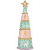 Clayre & Eef Kerstdecoratie Kerstboom Ø 9x25 cm Groen Kunststof