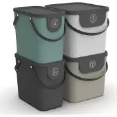 Rotho Albula afvalscheiders - set van 4 - 2x 25L en 2x 40L - diverse kleuren