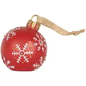 Clayre & Eef Kersthanger Kerstbal Ø 12x14 cm Rood Kunststof