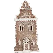 Clayre & Eef Gingerbread house met LED 17x15x35 cm Bruin Kunststof