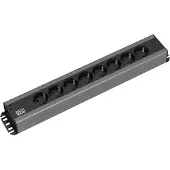 Bachmann stekkerdoos 8x geaard contact, 19 inch compatibel, 2 m