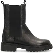 Manfield Zwarte leren chelsea boots | Maat 41