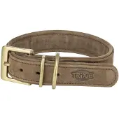 Trixie halsband hond pure leer bruin L-xl 52-63x4 cm