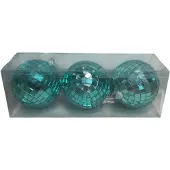 Mica Decorations Spiegelbal/discobal groen ,D8cm Set van 3