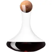 VacuVin Vacu Vin Decanteerkaraf 1 Liter – Kristalglas – Inclusief Kurken Stopper – Wijnkaraf voor Rode en Witte Wijn