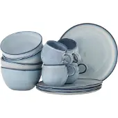 Bloomingville Sandrine ontbijt servies blauw set van 12 stuks - 82068732