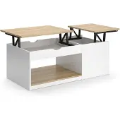 Vicco Avela Salontafel – 55 x 110 cm Wit/Sonoma
