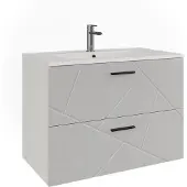 Vicco Irma Badkamermeubelset – 2 delen Wit/wit hoogglans