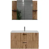 Vicco Badkamermeubelset Irma, Antraciet/Goudkleurig Eiken, 3 delen