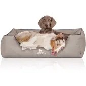 Knuffelwuff Hondenbed Scottsdale van kunstleer XL 105 x 75cm lichtgrijs