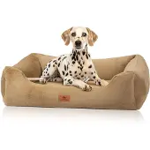 Knuffelwuff orthopedisch hondenbed met zacht konijnenbont-imitatie Schnuffelupagus M-L Bruin