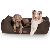 Knuffelwuff Hondenbed Dreamline van velours XXL 120 x 85cm bruin