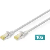 Digitus DK-1644-A-010-1: patchkabel, Cat. 6A, S/FTP, 1,0 meter, grijs, set