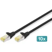 Digitus Kruisingskabel (patch cord) RJ45-RJ45, cat.6A, S/FTP, AWG 26/7, LSOH, 3m, zwart, 10stuks