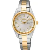 Seiko quartz multicolor dames horloge met witte wijzerplaat & roestvrij stalen band