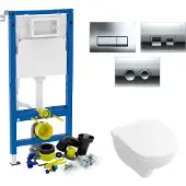 Geberit up100 toiletset set 47 villeroy & boch o.novo compact met delta drukplaat