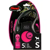 Flexi Rollijn New Neon Tape 5 mtr tot 15 kg Roze