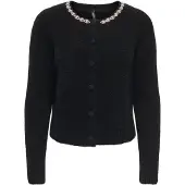 ONLY Gebreid vest 'ONLViva' zwart / parelwit
