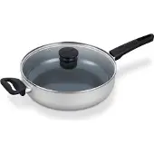Brabantia INDU+ Hapjespan met Deksel -Ø 28cm - Sauteerpan - Keramische Antiaanbaklaag - Geschikt voor Inductie - 100% PFAS Vrij - Vaatwasserbestendig -Grijs