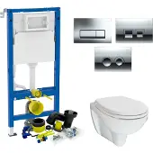 Boss & Wessing Geberit up100 toiletset set 02 b&w compact 47.5 cm met delta drukplaat