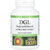 Natural Factors - DGL Ontglycyrrhizeerde Zoethoutwortel 400 mg, 90 kauwtabletten