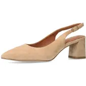 No Stress - Dames - Beige suède slingbacks - Maat 39