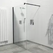 Marenza Bellini Inloopdouche - 50x200cm - helder glas - mat zwart SW797905/SW797919