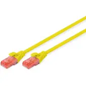 Digitus DK-1617-100/Y RJ45 Netwerkkabel, patchkabel CAT 6 U/UTP 10.00 m Geel Vlambestendig, Halogeenvrij, Rond, Verdraaide paren, Onafgeschermd 1 stuk(s)