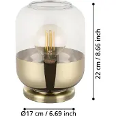 Eglo Maryvilla, Brons, Goud, Transparant, Glas, Staal, IP20, II, E27, 1 lamp(en)
