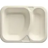 Papstar 100 Menubakken topseal Suikerriet 2-vaks 825 ml 4,2 cm x 18,5 cm x 23,5 cm wit