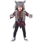 Vegaoo - Grijze weerwolf vermomming meisje