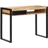 vidaXL Bureau 100x50x75 cm massief ruw mangohout