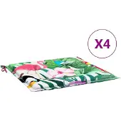 vidaXL Tuinstoelkussens 4 st 50x50x4 cm stof meerkleurig