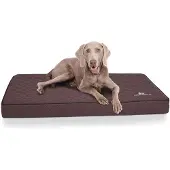 Knuffelwuff orthopedische hondenmat Juna van laser-gewatteerd kunstleer L 78x65cm bruin