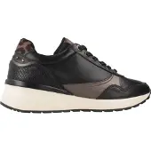Carmela Dames Leren sneakers 162442 zwart (40), Leer, 3 tot 5 cm, Ritssluiting, Casual 16244203-NEGRO