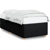 vidaXL Bedframe zonder matras, zwarte eenpersoonsstof