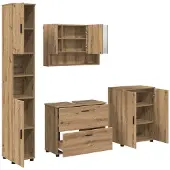 vidaXL Badkamermeubel Set 4 st Artisan Eiken 35 x 30 x 192 cm