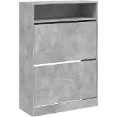 vidaXL Schoenenkast met 2 klaplades 80x34x116 cm betongrijs