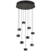 TRIO Musterring Cannon Hanglamp 9-lichts – Zwart – Ø54 cm