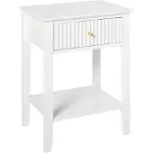 Beliani ASSISI - Nachtkastje 1 lade - Wit - MDF