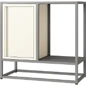 En.casa Dressoir 'Burlöv' met deur, staal, 70 x 72 x 35 cm, grijs/wit