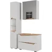 Vicco Badkamermeubelset Marelle Wit/Artisanaal eiken 3-delig, Model 57518
