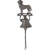 Clayre & Eef Ouderwetse Deurbel Hond 14x14x24 cm Bruin Metaal
